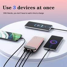 粉色10000mAh移动电源，支持快速充电，小巧紧凑，带LED显示屏，纤薄便携，兼容大多数智能手机/智能手表/平板电脑等设备，适合夏季假期户外旅行/露营以及作为应急备用电源，是送给家人、朋友、生日礼物、情人节礼物的理想之选。 - 粉色 - 查看 5