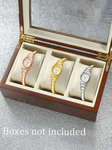 时尚商务多功能奢华镶钻优雅石英表，母亲节礼物