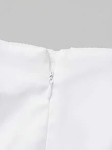 QUNGIGU Women's Silky Satin Skirt With Cute Bow Detail, Lace Waistband, Flowy A-Line Skirt, Elegant Casual Outfit For Date, Holiday - White - View 10