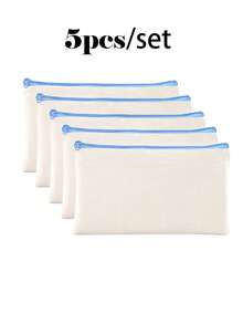 50/20/10/5件套空白帆布铅笔盒，配彩色拉链，DIY工艺绘画空白升华化妆包，洗漱用品收纳袋，学生文具袋，学校用品拉链袋，创意礼品袋，适合生日、节日、母亲节、情人节、开斋节等场合，轻便旅行收纳袋，个人物品收纳袋 - 米色 - 查看 31