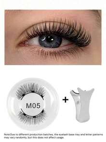 1/2 Pairs Magnetic Eyelashes Set, Comes With Professional Tweezers, Reusable, No Glue Needed, Creates Natural, Fluffy & Voluminous Lash Effect, Lightweight & Comfortable, Ideal For Makeup Travel, Parties, Festivals, Dance Performances, Sparkling Lashes, Magnetic Lashes And More. - 彩色 - 查看 8