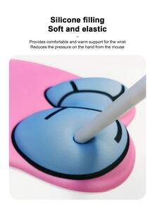 卡通可爱硅胶鼠标垫，带腕托，防滑硅胶底座