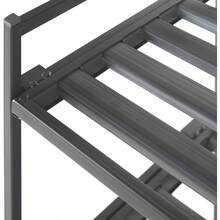Seville Classics Sturdy Freestanding Storage Shelf for Bedroom Closet Entryway Dorm Room Organizer Stackable Durable Metal Shoe Rack Ash Gray Slat 3-Tier - Listón gris ceniza - Ver 6