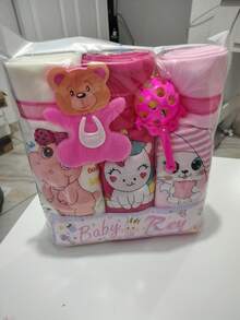 HERMOSAS COBIJITAS PARA BEBE NIÑA MEDIDAS 80X 110 CM CADA COBIJA, COLOR ROSA, INCLUYE 3 PZAS COLOR ROSA, BLANCO Y FIUCSA , INCLUYE SONAJA Y ESPONJA DE OSITOS, CALIDAD PREMIUM - Rosa Fucsia - Ver 3