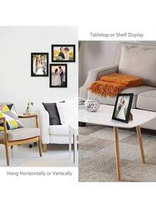 2 Packs 4x6 Picture Frames, Black Photo Frames, Suitable For Wall And Tabletop Display, Frames With Clear Display Screen - Black - View 7