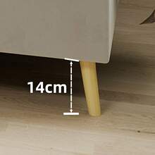 Modern Minimalist Bed Frame, 140*200CM, Beige, In Dutch Velvet, Low Slatted Base, Modern Style Bedroom Furniture, Without Gas Spring, Without Headboard Or Mattress. - Beige + Fabric + Metal + Memory Foam - View 6