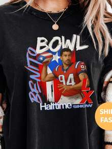 Benito Bowl TShirt 2026 Super Football Shirt Bad Game Day Bunny Shirt Superbowl Puerto Rico Fan Tee Badbunny - 黑色 - 查看 1