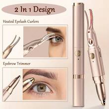 RAF 2-In-1 Electric Eyelash Curler & Eyebrow Trimmer, Dual-Use Eyebrow Shaper With Temperature Control, Anti-Scald, Curl & Shape