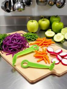 螺旋黄瓜切片器，适合做沙拉，创意家用蔬菜切片器，可切片黄瓜、胡萝卜和土豆 - 彩色 - 查看 8