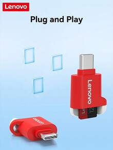 Lenovo Lecteur de carte TF USB 2.0 haute vitesse, Plug and Play, compatible avec appareil photo/téléphone/ordinateur portable, lecteur de carte mémoire compact et portable - Rouge - Voir 5