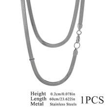 1条不锈钢式扁平链条项链，链节宽度可选2/3/4/5毫米，蛇骨链设计，男女通用 - 刀片鏈 - 查看 16