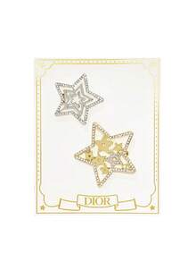 Christian Dior 2个星形发夹，银色和金色水钻装饰发夹，星空设计发饰套装 - 金銀色髮夾 - 查看 5