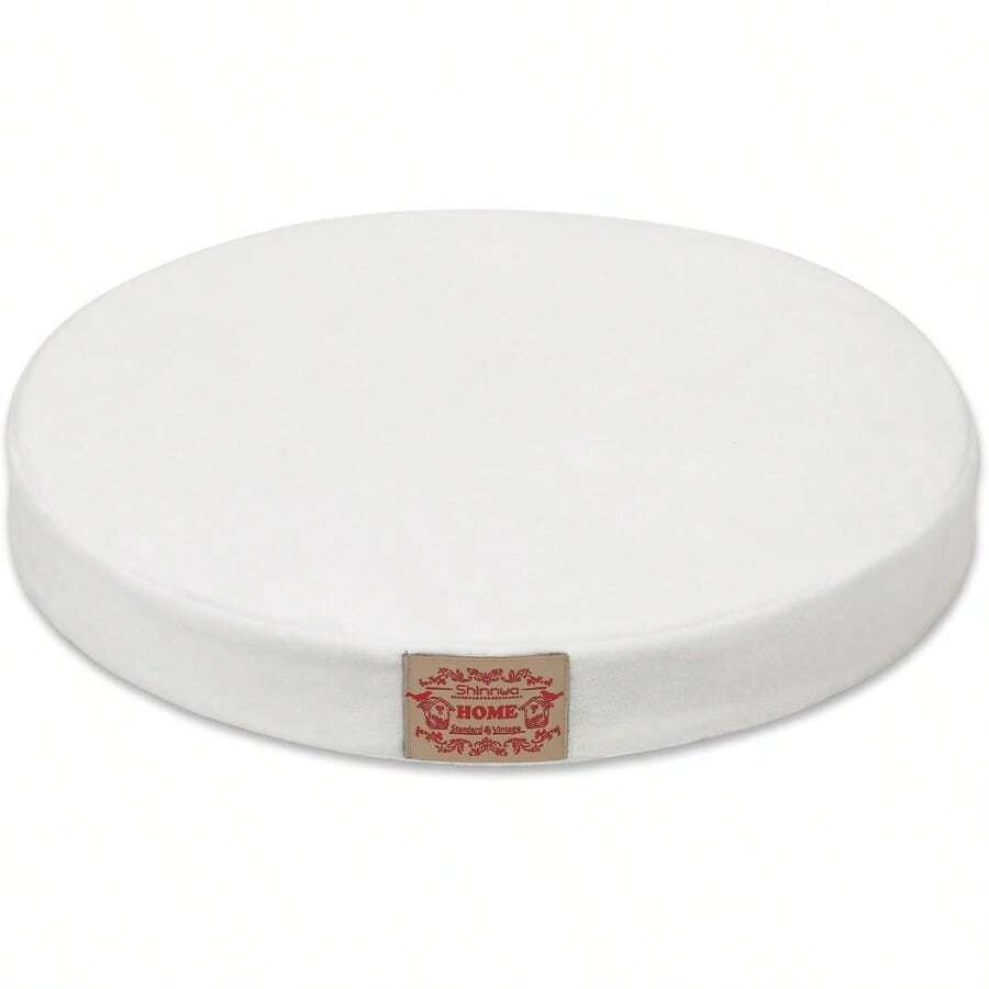 16x2 White Round - Shinnwa Polyester Supper Soft Cushion Round Memory Foam Seat Cushion Short Plush Lumbar Support Pillow Home Office Chair Pad White 41cm - Blanco - Ver 1