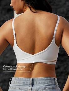 Women's Chest Shaping Camisole, Seamless Invisible Bra Cami, Transparent, Adjustable To Minimize Bust Appearance, Shapewear Top Bodycon Slimming Shirt - White - View 6