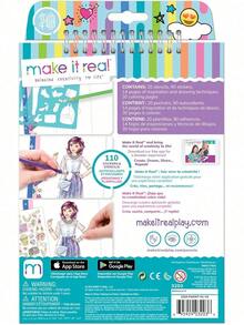 EstiloTendenciaMake It Real: Cuaderno de bocetos de diseño de moda: Sueño digital - Incluye 110 pegatinas y plantillas, dibuja bocetos y crea, libro de colorear de moda, para preadolescentes y niñas, niños de 6+ años Calidad premium Versión mejorada - 1 - Ver 2