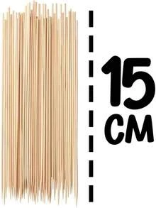 90 Brochetas Palillos de Bambu Madera Elaboracion Platillos Parilla Carne Verduras Frutas Dulces Presentacion Alimentos Cocina Utensilio Palitos NIGQ - 20 cm - Ver 5