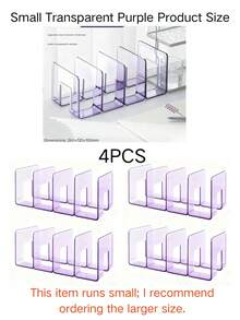4pcs Transparent Wardrobe Storage Bags, Detachable Closet Organizer Shelves For Bedroom, Bathroom, Office, Space-Saving Storage Racks, Car Storage Drawers, Suitable For Clothes, Socks, Underwear, Desk File And Bookshelf, Great For Back To School - Clear - View 24