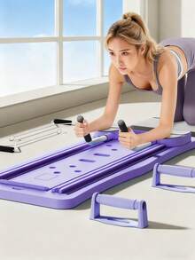 可折叠普拉提板 - 多功能腹部训练器、核心肌群训练器材、便携式健身装备，适用于家庭和健身房，随机黑色或白色发货，情人节、妇女节、母亲节的理想礼物，普拉提器材 - 彩色 - 查看 4