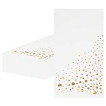 20张/40张/100张金色箔纸餐巾，白色和金色波点图案，一次性手巾，金属质感餐巾纸，适用于婚礼、婴儿派对、新娘送礼会、浴室派对用品 - 白色金點 - 查看 1