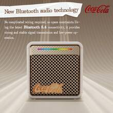 Coca Cola Altavoz Bluetooth 5.4 Mini para exteriores con calidad de sonido HiFi - Beis - Ver 4