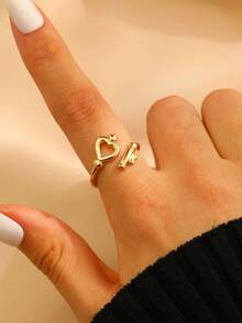 1pc Minimalist Chic Luxury Heart-Shaped Keyring, Suitable For Women's Casual Daily Wear, Valentine's Day, Vacation, Festivals, Women's Gift, Gift For Female Friends - Gold - View 5