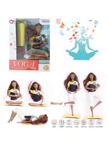 1pc 11.81" Fashion Doll Yoga Girl With Black Skin, 21 Joints Fitness Sports Girl Figurine, 360° Rotatable Limbs, Suitable For Desktop Decoration, Miniature Scene, Birthday/Holiday Gift, Roleplay Toy - Multicolor - View 8