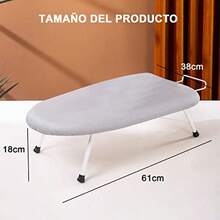 Tabla de Planchar Plegable estación de Planchado Plegable para hogar Burro de Planchar pequeño Patas Plegables y Cubierta de algodón Acolchada Resistente a Las Quemaduras Lavable Duradera - Gris - Ver 5