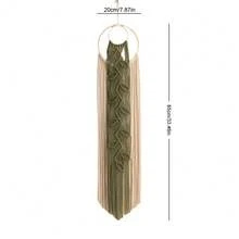 1pc Macrame Wall Hanging, Boho Style Bamboo Ring Colorful Tassel Wall Decor, Handwoven Leaf Background Tapestry, Headboard Wall Hanging - Multicolor - View 12