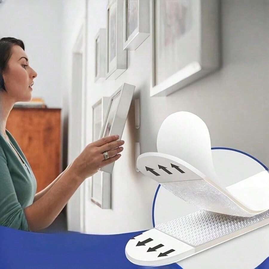 YITAPE 12pcs Frame Fixing Glue, Damage-Free Installation. Adopts Double-Layer Hook Design, Easy To Disassemble And Install. Suitable For Remote Controls, Frames, Sockets, Etc. - Multicolor - View 1