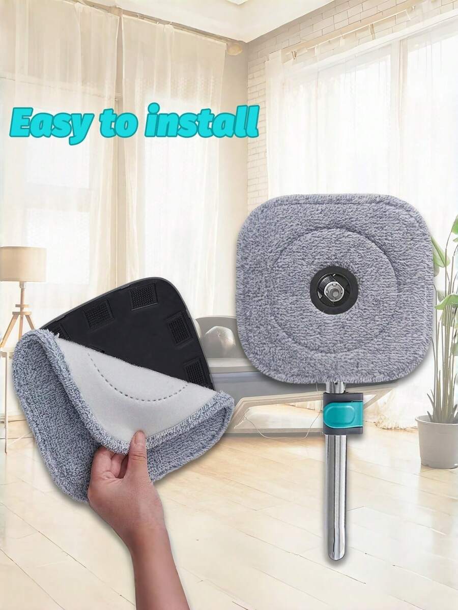 Miếng lau thay thế cho chổi lau nhà có chức năng tách bụi bẩn, thích hợp cho việc dọn dẹp nhà cửa và chăm sóc cá nhân, phụ kiện đầu lau nhà phẳng xoay bằng sợi dày, miếng lau nhà vuông bằng sợi nhỏ, có thể thay thế, thích hợp cho chổi lau nhà xoay và chổi lau nhà vuông có xô, phụ kiện nhà bếp, vật tư vệ sinh. - Xám - Xem 1