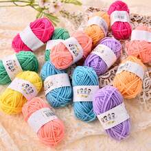24pcs Polyester Yarn Set With Crochet Hook And Storage Bag - Random Assorted Colors For Knitting, Crochet And DIY Crafts - High Quality Durable Twill Fabric - Ideal Choice For Handmade Enthusiasts, Random Packaging - Multicolor - View 2