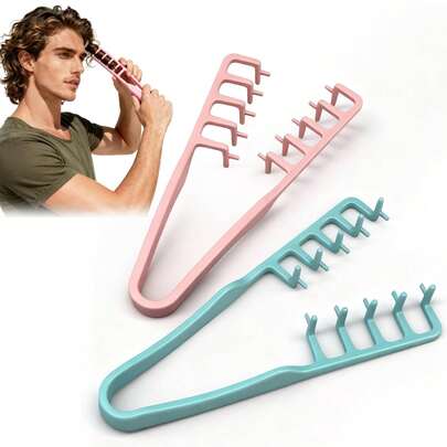 Textured Comb, Fluffy Wide-Tooth Hair Brush, Essential Tool For Creating Voluminous Roots, Dual-Use Wide & Fine Teeth Set For Hairstylists, ABS Plastic Material With Textured Handle, Suitable For Men