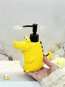 1pc Crocodile Shaped Soap Dispenser, Cute Crocodile Liquid Hand Soap Bottle, Creative Ceramic Lotion Bottle, High Quality Home Shampoo And Body Wash Dispenser - Multicolor - View 6