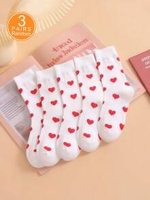 3/5/10 đôi tất ống ngắn hình trái tim màu trơn đơn giản và thời trang dành cho nữ, mềm mại, thoải mái, thoáng khí, phù hợp với mọi mùa, dễ thương, tươi mới và giản dị, thích hợp cho mặc hàng ngày. - Nhiều màu - Xem 6