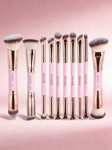 MAANGE 5/10/12件套化妆刷套装，包含5支双头化妆刷，基础款平头刷和圆头刷，适用于粉底、散粉、腮红、眼影、遮瑕等；7件配件，打造完美妆容，适合旅行、派对补妆等场合。产品名称：化妆刷套装、化妆刷套装、化妆刷套装、全套化妆套装、化妆刷套装、全套化妆套装、化妆刷套装、化妆刷套装、化妆礼盒、赠品、专业化妆刷、全套化妆套装 - 粉色 - 查看 15