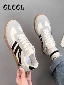 Zapatillas deportivas planas casuales para mujer 2026 - Blanco y Negro - Ver 5