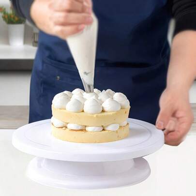1 Plato Giratorio De Plástico Para Pasteles, Soporte Giratorio De Plástico Para Pasteles Para Hornear, Base Para Pastel, Exhibidor, Torta giratoria mesa giratoria para hornear antideslizante torta giratoria mesa giratoria de plástico diy estilo hornear herramientas,Tocadiscos para tartas giratorio decoración de pasteles estante para horneando