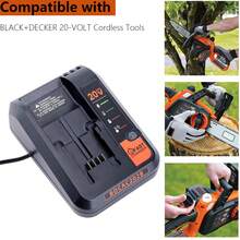 BDCAC202B 2.5A 充电器兼容 Black & Decker 12V MAX 和 20V 电池 LBXR20 LBXR2020 LBX4020 LBX20 LBD1520S，兼容 Black & Decker 20V MAX 锂电池充电器 - 黑色 - 查看 7