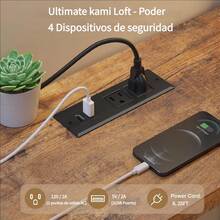 Cama Alta Individual Con Escritorio En Forma De L Y Luces Led, Estación De Carga, Estantes De Almacenamiento, Estructura De Metal Resistente Con Cajones, Protección De Escalera. - Marrón - Ver 7