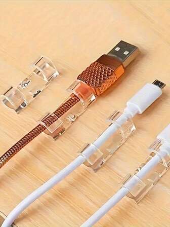 100/40/20 piezas Abrazaderas adhesivas para cables, soportes de cable transparentes para gestión de líneas de alimentación, abrazaderas de plástico para cables y debajo de mesas