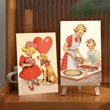 20张复古浪漫情人节明信片，爱情主题情人节及周年纪念日墙面装饰套装，适用于家居及卧室装饰、装饰卡片、剪贴簿及礼品赠送 - 彩色 - 查看 7