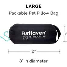 Furhaven Large Dog Bed Trail Pup Travel Pillow Mat w Stuff Sack Washable - Paprika Camo-Paw Large - PaprikadeviajeyCamoPaw - Ver 4