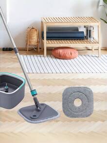 Miếng lau thay thế cho chổi lau nhà có chức năng tách bụi bẩn, thích hợp cho việc dọn dẹp nhà cửa và chăm sóc cá nhân, phụ kiện đầu lau nhà phẳng xoay bằng sợi dày, miếng lau nhà vuông bằng sợi nhỏ, có thể thay thế, thích hợp cho chổi lau nhà xoay và chổi lau nhà vuông có xô, phụ kiện nhà bếp, vật tư vệ sinh. - Xám - Xem 3