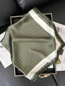 1pc Unisex Scarf, Square Headband, Headwrap, Shawl, Neck Scarf, Bandana, For Women - 墨綠色 - 查看 3