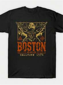 Camiseta LocalHelltown Keep Out, estampado negro, 220g, recién llegada, de algodón, adecuada para fiestas de cumpleaños y uso diario, para regalar a miembros de la familia - Negro - Ver 1