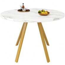 Dining Tables - White + Gold - View 7
