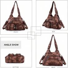 Angel Kiss Purses For Women Hobo Bag Soft PU Leather Shoulder Bag For Women - 棕色 - 查看 6