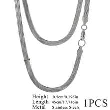 1条不锈钢式扁平链条项链，链节宽度可选2/3/4/5毫米，蛇骨链设计，男女通用 - 刀片鏈 - 查看 19