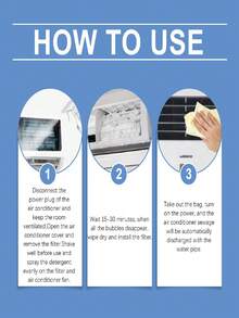 منظف مكيف هواء عشوائي جديد وقديم، منظف مكيف هواء منزلي معلق بدون تفكيك أو غسيل، إزالة الروائح الكريهة وإزالة الترسبات، رغوة تنظيف المكيف، تحديث كامل لتغليف المنتج - متعدد الألوان - مشاهدة 4