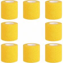 Bandage Wrap 8 Pack 2 x 5 Yards Self Adhesive Bandage Wrap Breathable Cohesive Bandage Wrap Rolls Athletic Elastic Self Adherent Wrap for Sports InjuryWrist Knee Ankle Sprains and Swelling Yellow - Amarillo - Ver 1
